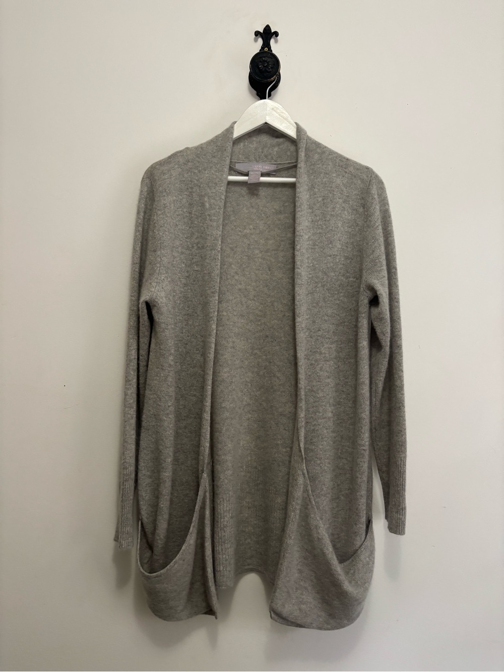 Light Gray Open-Front Women's Cardigan Sweater